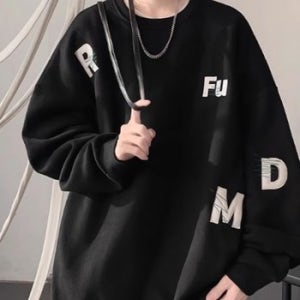 남성 데일리 알파벳 니오 기모 맨투맨 티셔츠