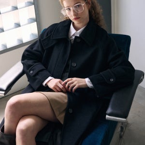 [드로우핏 우먼] 소프트 캐시미어 싱글 발마칸 코트 [BLACK] DFWMCT3405BK