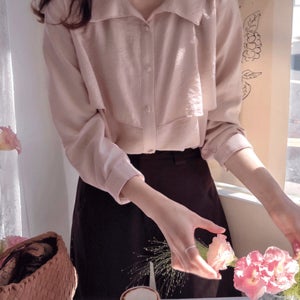 [LABEL] 크리벨 날개포인트 세련미 데일리 블라우스[size:F(55~66반)]