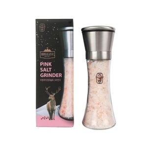 핑크소금 선물세트 2호 (굵은소금 스텐 그라인더 180g)