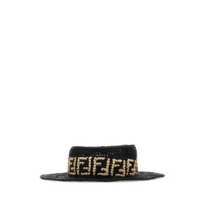 펜디 FENDI 블랙 라피아 모자 FXQ789ABCM F0RQ9