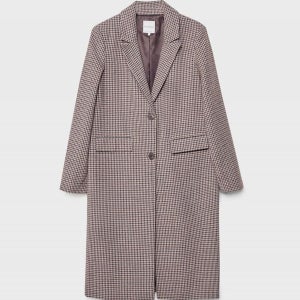 스트라디바리우스 체크 패턴 스트레이트핏 롱 코트 5805/248 BEIGE_P0185805248BEIGE