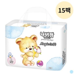 나비잠 매직소프트 밴드형 아기 기저귀 대형 36p 15팩
