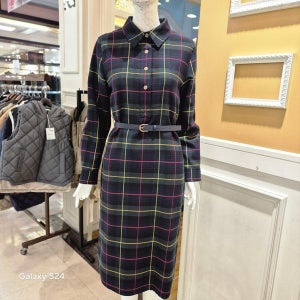 BCBG [하프클럽]  비씨비지 겨울25 데소나체크 원피스 B5D9O607
