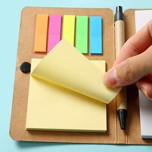 포스트잇 메모지 노트 볼펜 세트 사무실 3TMS008 단체 대량주문 판촉물 기념 홍보 답례품