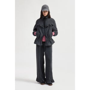 [럭키슈에뜨][LUCKY CHOUETTE][Re-Order] Frill Detail Check Jumper(LFUAW25300GYX)