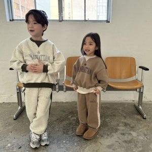 NK (겨울)배색삼각대상하, 신상유아옷 남아복 유아의류 어린이집등원룩
