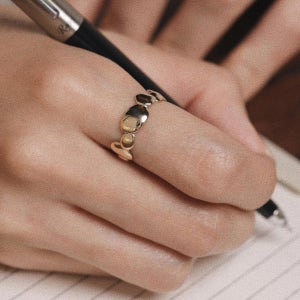 [골드 실버 더스트] pebble ring.