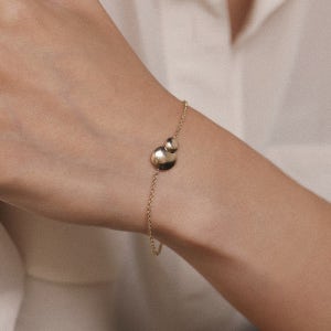 [골드 실버 더스트] double pebble bracelet: medium.