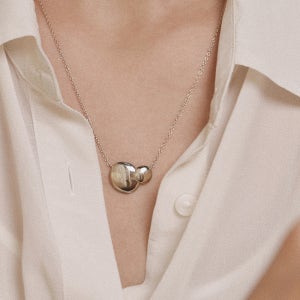 [골드 실버 더스트] double pebble necklace: large.