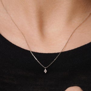 [골드 실버 더스트] diamant trefle necklace no.1.