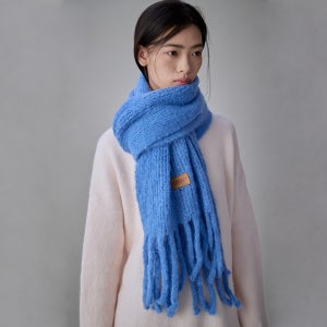 [코케트 스튜디오] Teddy Emblem Muffler Cobalt Blue