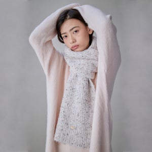 [코케트 스튜디오] Fleury Boucle Bokashi Wool Muffler Oatmeal Melange