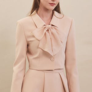 Lucy Tie Jacket (Pink Beige)