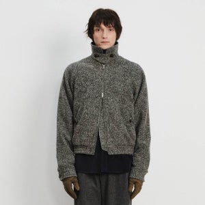 [쿠메] Men Wool Bomber Jacket, Dark Gray