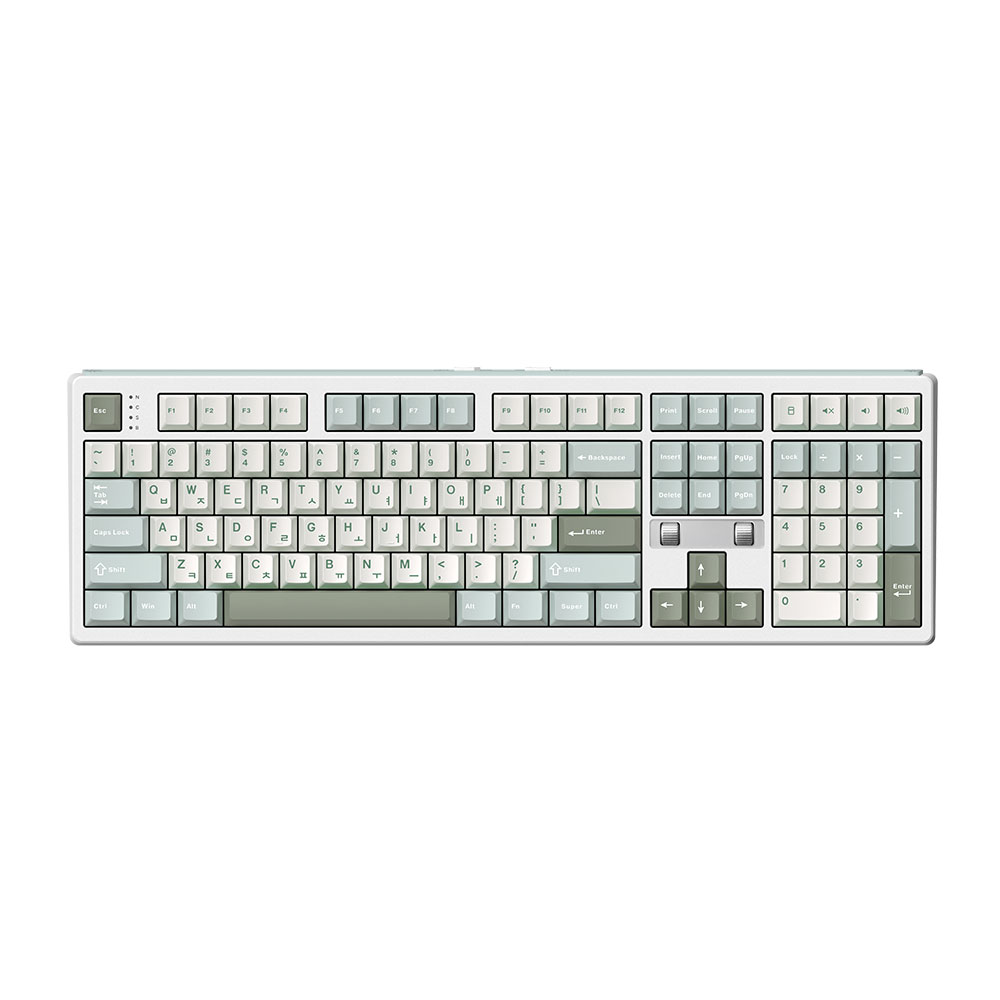 프리플로우 archon AK68 DualDial 유무선 기계식 키보드 말차라떼, 저소음 디딤돌축