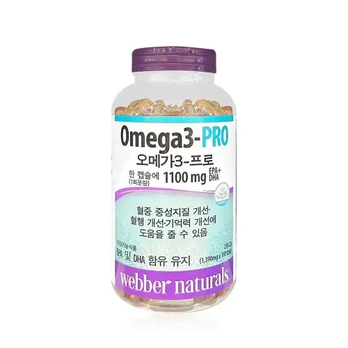 <b>웨버</b>네츄럴 오메가3 프로 1390mg x 180캡슐 - R