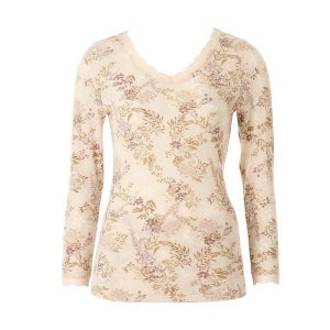 [롯데백화점] 와코루 (상의) 부들부들 촉감좋은 번아웃 꽃프린트 9부소매 내의WLG2550C LE1220384817