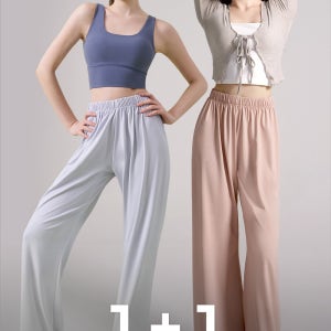 조깅 소프트 러닝 릴렉스핏 와이드 여성 팬츠 1+1