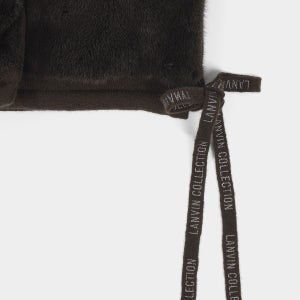 [LANVIN COLLECTION] 밍크 퍼 구스 다운 베스트 & 엠블럼 브로치 / LC2F9AMF296W_DK