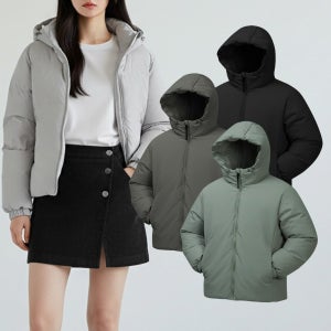 [화이트빌딩] 여성 경량패딩 퀄팅 누빔 가벼운 후드 웰론점퍼