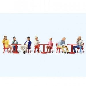 73500 프레이저 Preiser FSP10807 커피숍에 앉아있는 사람들 1:87 (도색:7명,테이블3,의자7) - 모형재료 미니어처 인체모형