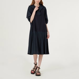 [기비] 배색 플리츠 후드 원피스 GY24S1FRD7639