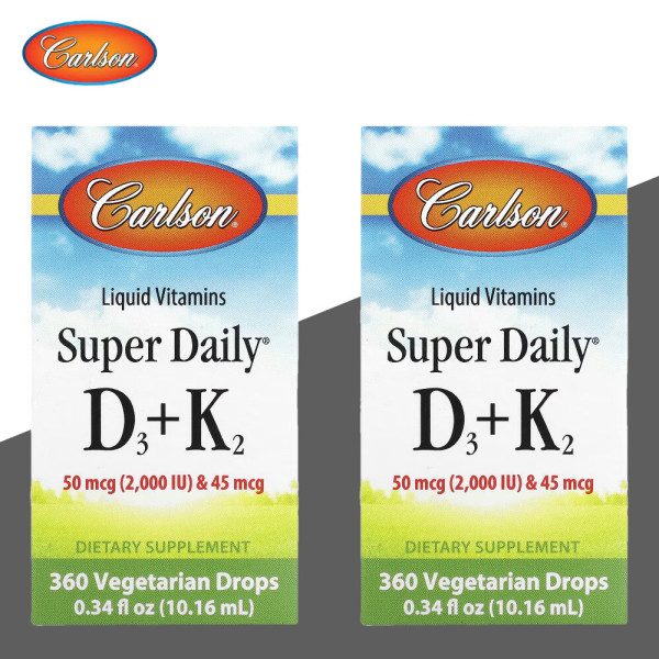 칼슨랩 <b>리퀴드 비타민</b> D3 K2 슈퍼 데일리 10.16ml 콜레칼시페롤 2개