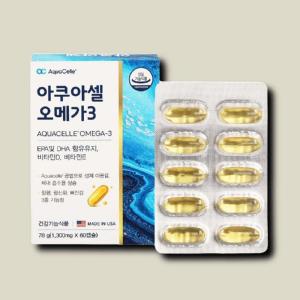 유에스파마텍 <b>기타</b> 아쿠아셀 <b>오메가3</b> 1300mg 60캡슐 2개월분