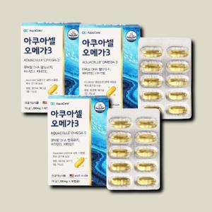 <b>기타</b> 아쿠아셀 <b>오메가3</b> 1300mg 60캡슐 3박스 6개월분