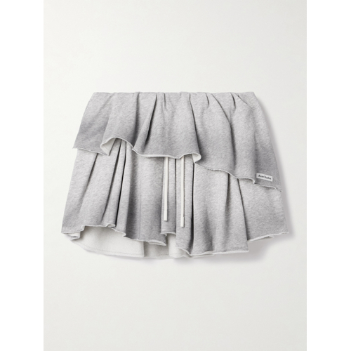 ACNE STUDIOS 레이어드 오가닉 코튼 혼방 저지 미니 스커트 - 라이트 그레이