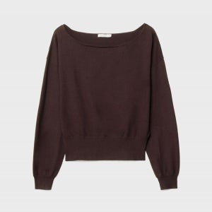 스트라디바리우스 스트레치 보트넥 브라운 니트 스웨터 5065/702/400 BROWN_P0185065702BROWN