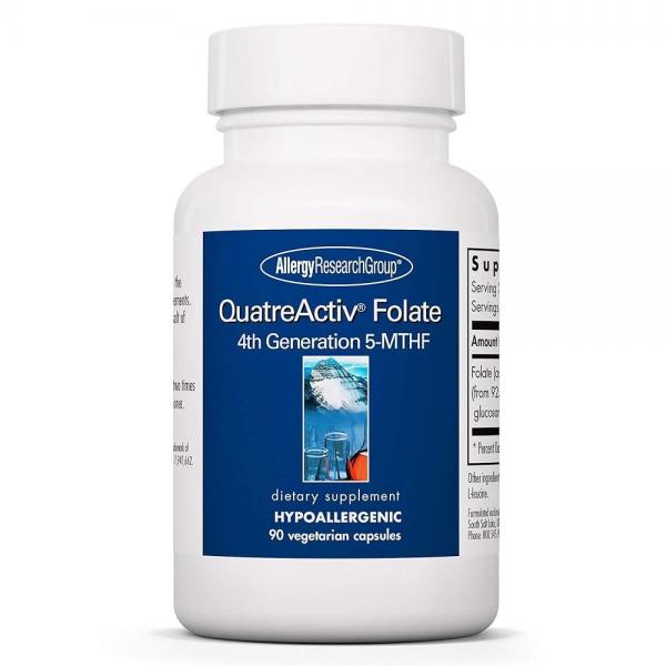 Allergy Research Group <b>QuatreActiv</b> 엽산 보충제 - 메틸<b>폴레이트</b> 5-MTHF 메틸화 지원 콰트레폴리 채  one option  1개