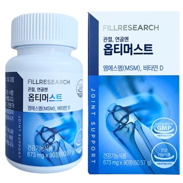 필리서치 옵티머스트 관절연골엔 옵티 MSM 90정 365503  1개