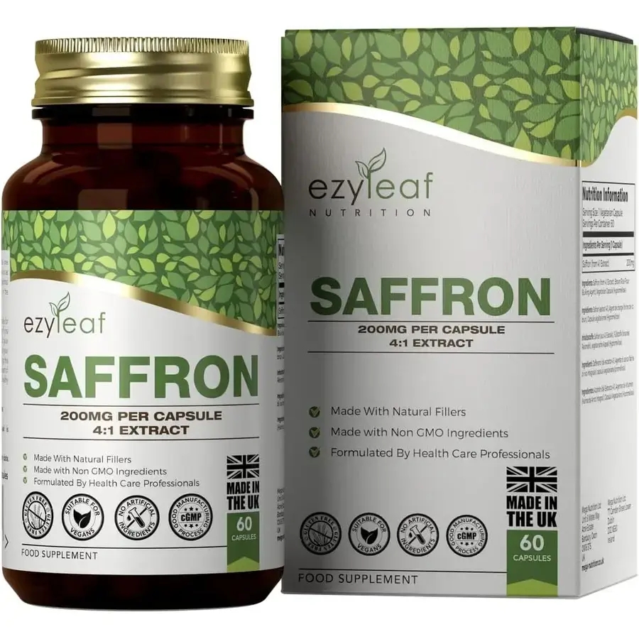 이지리프 <b>사프란 추출물</b> 크로신 200mg 60캡슐 영국산