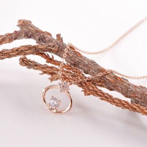 [오팔하우스] 14k 타원형 큐빅 목걸이 OPJJN11010