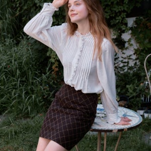 [르니나] LILOU frill collar pintuck blouse_WHITE LE2578PABL001M