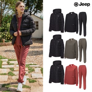 지프 (SK단독) 25FW 여성 패딩 + 기모 우븐 셋업