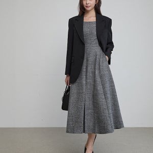 M. 모스 스퀘어 훌 원피스 (2col)[드레스D0819I11]