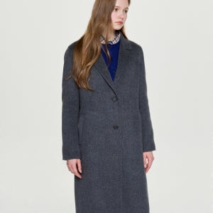 [헤지스 여성] 캐시미어 블렌디드 핸드메이드 싱글 롱코트 차콜그레이 HSCO5DC01CG