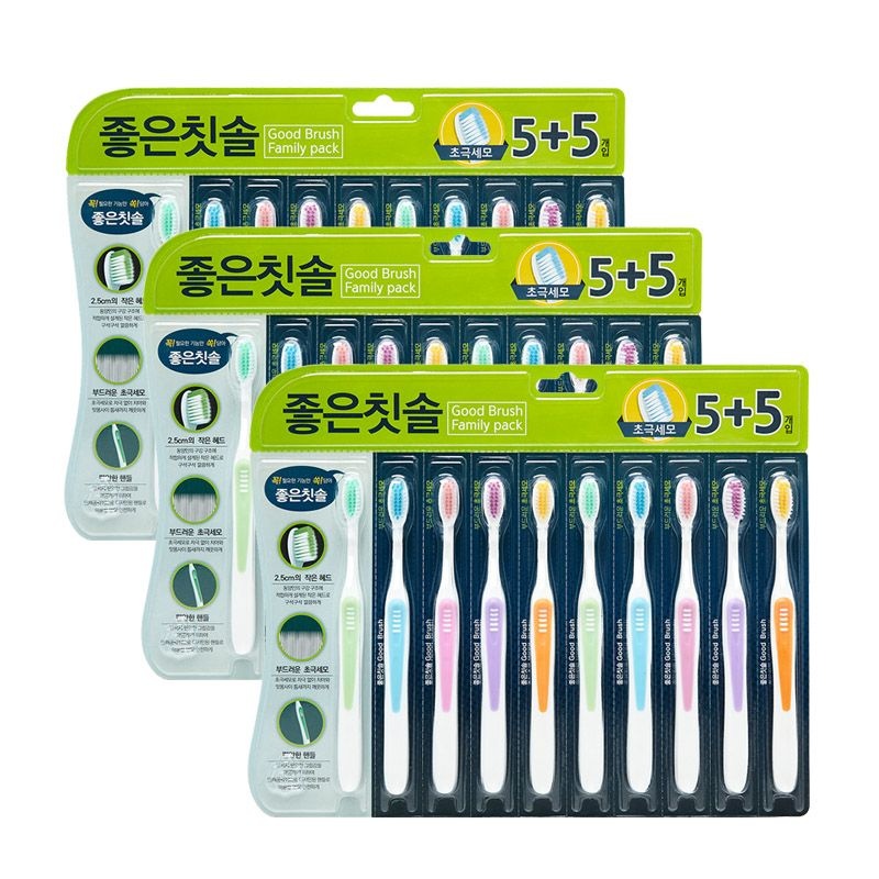 좋은칫솔 초극세모 10입+10입+10입+사은품 칫솔4입 (8,900원) (무료)