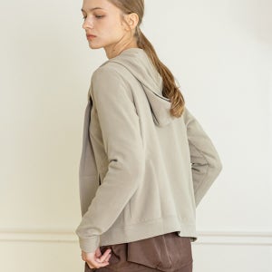 MJ_Zipper hoodie home jacket_BEIGE