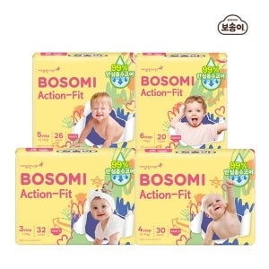 보솜이 [깨끗한나라]  보솜이 기저귀 액션핏 팬티형 4종 4팩 모음전