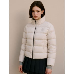 [맥케이슨]  여성 경량 하이넥 구스다운 패딩점퍼 아이보리 MCW4JD838IVY