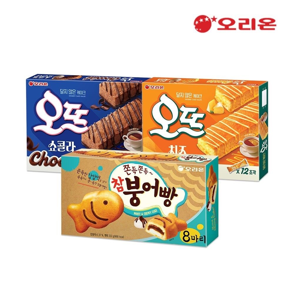 오뜨 애플파이 10P + 쇼콜라 12P + 치즈 12P + 참붕어빵 12P (토스14,560원) (무료)