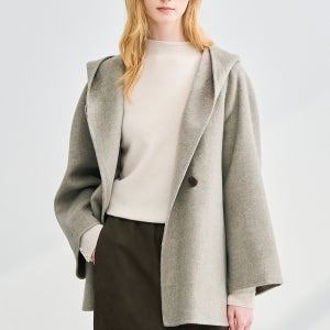 [LÄTT] 캐시미어 블렌드 핸드메이드 후드 코트 / IL2FAWCT224W_GK