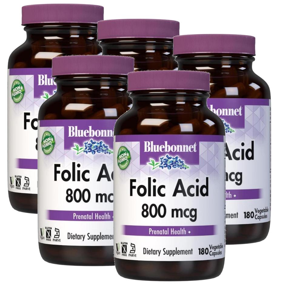블루보넷 <b>엽산</b> 800mcg 캡슐 BlueBonnet Folic Acid  5개  180정