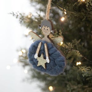 [2+1] 크리스마스 천사 인형 트리 장식 양모 별 10cm