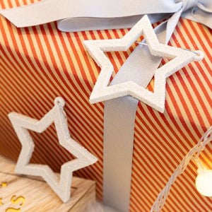 크리스마스 별 트리 장식 폼라인 화이트 8.5cm 소품