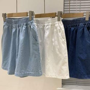 여자 데일리 밴딩 A라인 데님 숏팬츠 3컬러